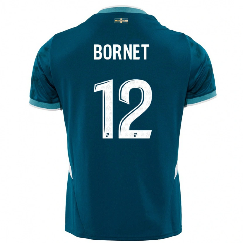 Danxen Kobiety Camille Bornet #12 Turkusowy Niebieski Wyjazdowa Koszulka 2024/25 Koszulki Klubowe