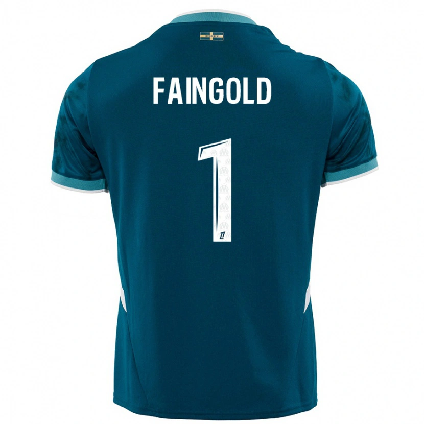 Danxen Kobiety Abbie Faingold #1 Turkusowy Niebieski Wyjazdowa Koszulka 2024/25 Koszulki Klubowe