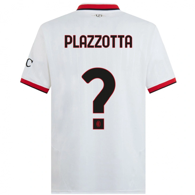 Danxen Kobiety Filippo Plazzotta #0 Biały Czarny Czerwony Wyjazdowa Koszulka 2024/25 Koszulki Klubowe
