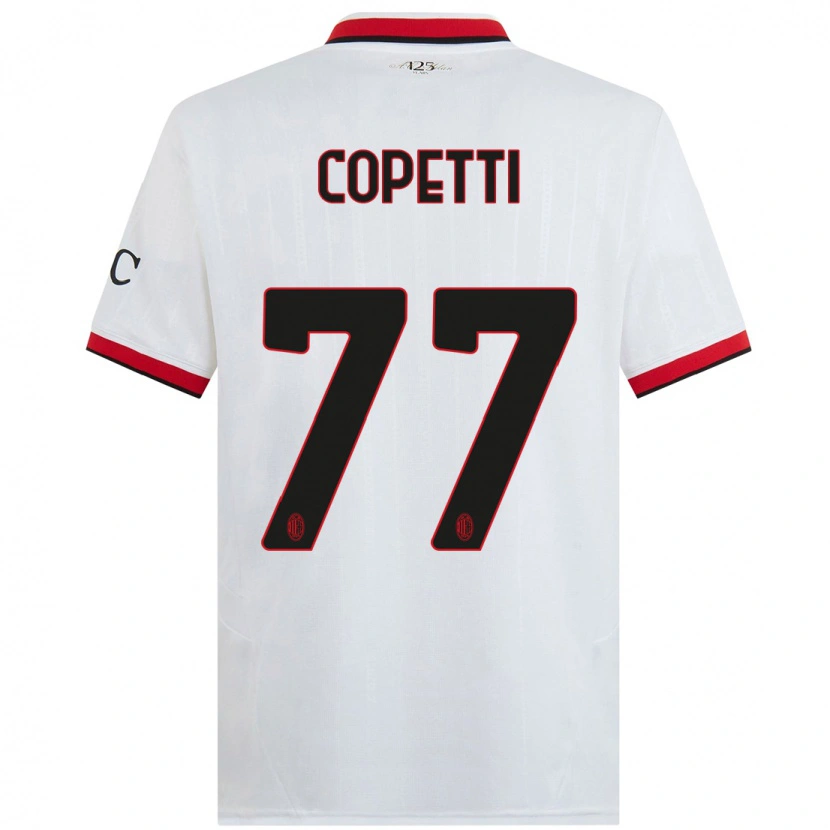 Danxen Kobiety Matilde Copetti #77 Biały Czarny Czerwony Wyjazdowa Koszulka 2024/25 Koszulki Klubowe