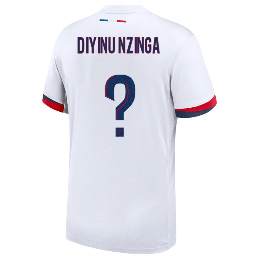 Danxen Kobiety Vainqueur Diyinu Nzinga #0 Biały Niebieski Czerwony Wyjazdowa Koszulka 2024/25 Koszulki Klubowe