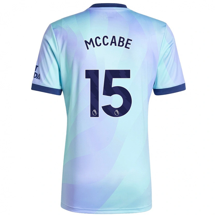 Danxen Kobiety Katie Mccabe #15 Aqua Trzeci Komplet Koszulka 2024/25 Koszulki Klubowe