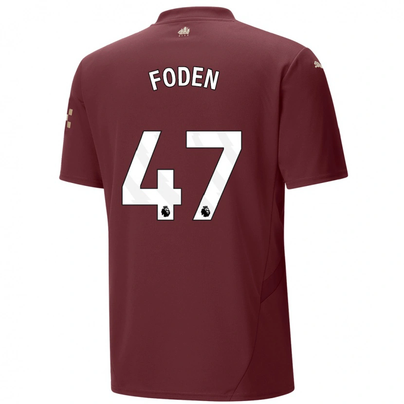 Danxen Kobiety Phil Foden #47 Kasztanowy Trzeci Komplet Koszulka 2024/25 Koszulki Klubowe