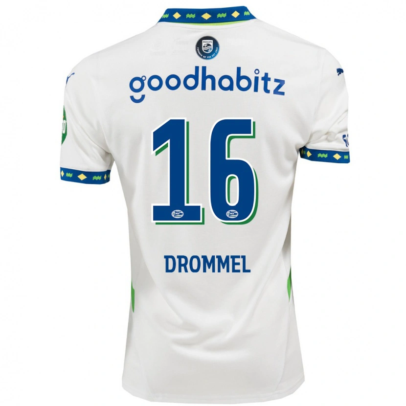 Danxen Kobiety Joël Drommel #16 Biały Ciemnoniebieski Trzeci Komplet Koszulka 2024/25 Koszulki Klubowe