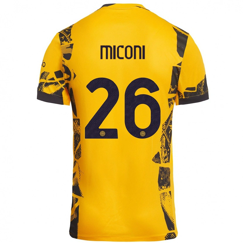 Danxen Kobiety Riccardo Miconi #26 Złoty Czarny Trzeci Komplet Koszulka 2024/25 Koszulki Klubowe