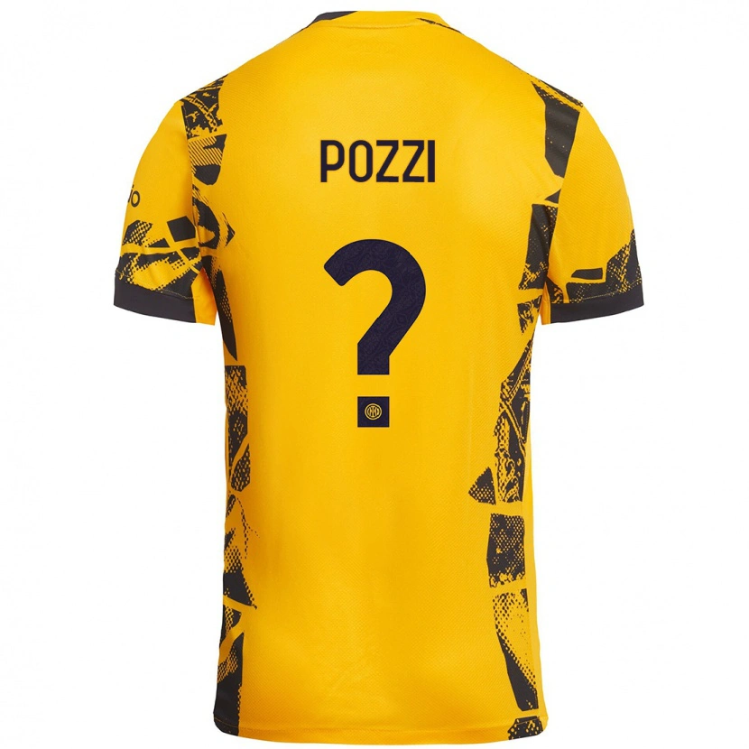 Danxen Kobiety Andrea Pozzi #0 Złoty Czarny Trzeci Komplet Koszulka 2024/25 Koszulki Klubowe