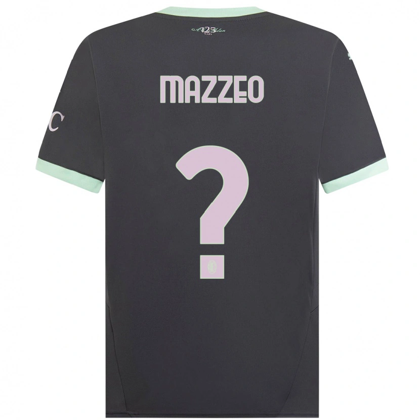 Danxen Kobiety Kevin Mazzeo #0 Szary Trzeci Komplet Koszulka 2024/25 Koszulki Klubowe