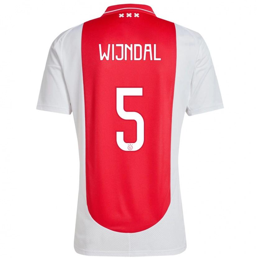 Danxen Dzieci Owen Wijndal #5 Czerwony Biały Domowa Koszulka 2024/25 Koszulki Klubowe