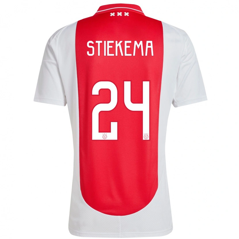 Danxen Dzieci Iris Stiekema #24 Czerwony Biały Domowa Koszulka 2024/25 Koszulki Klubowe