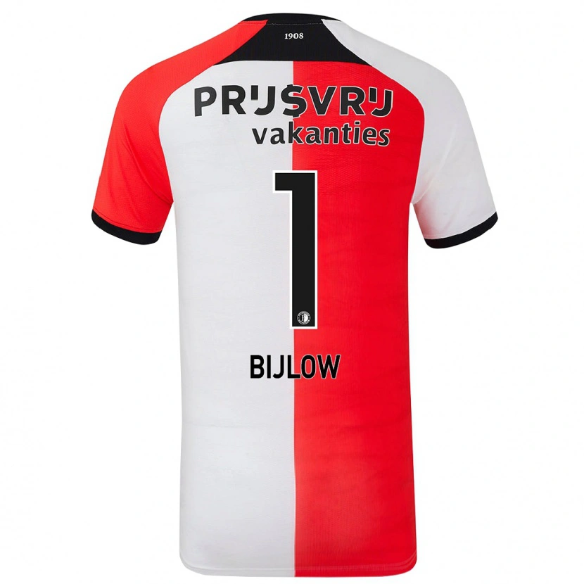 Danxen Dzieci Justin Bijlow #1 Czerwony Biały Domowa Koszulka 2024/25 Koszulki Klubowe