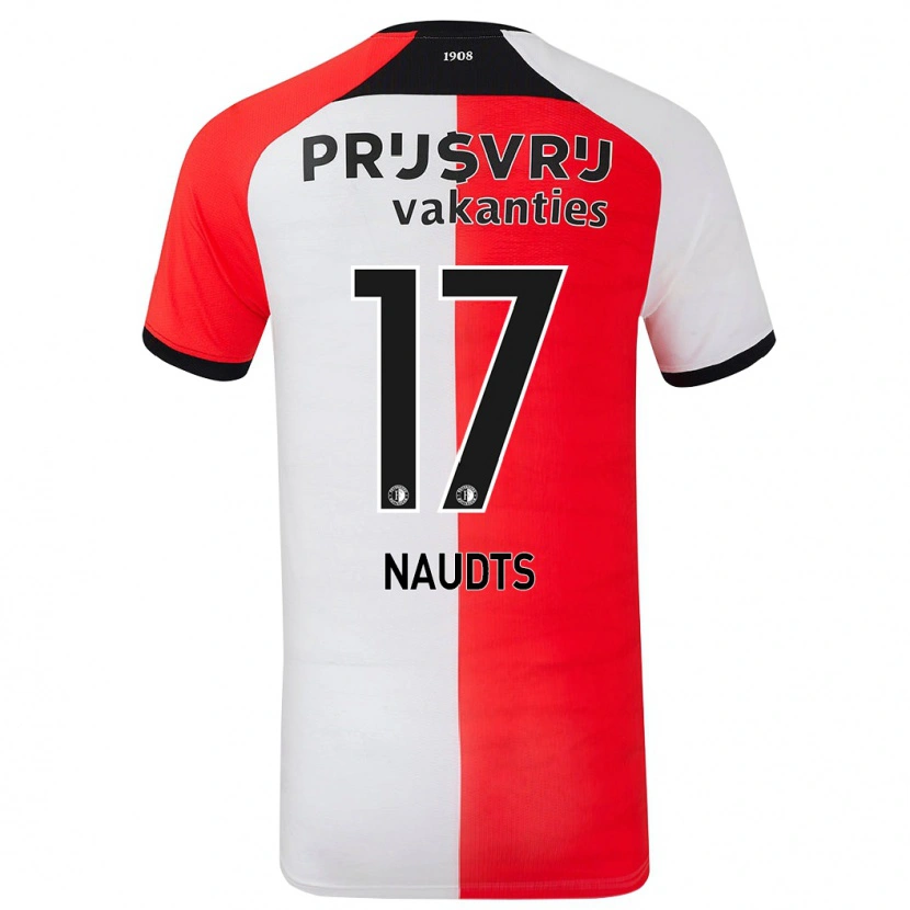 Danxen Dzieci Jamir Naudts #17 Czerwony Biały Domowa Koszulka 2024/25 Koszulki Klubowe