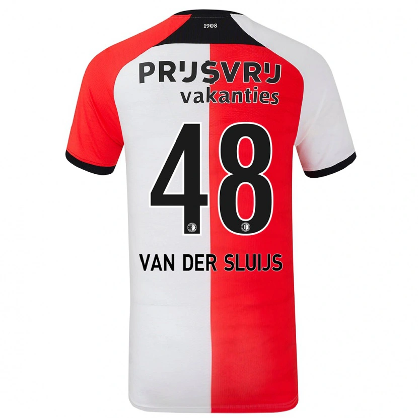 Danxen Dzieci Joep Van Der Sluijs #48 Czerwony Biały Domowa Koszulka 2024/25 Koszulki Klubowe