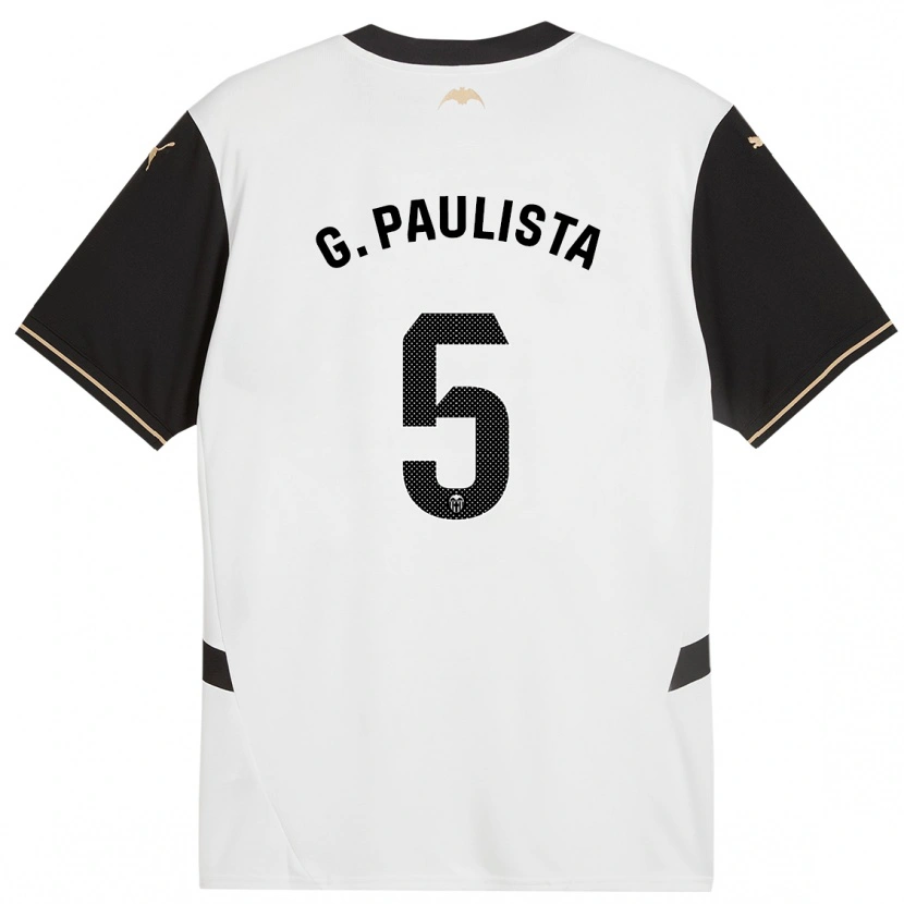 Danxen Dzieci Gabriel Paulista #5 Biały Czarny Domowa Koszulka 2024/25 Koszulki Klubowe
