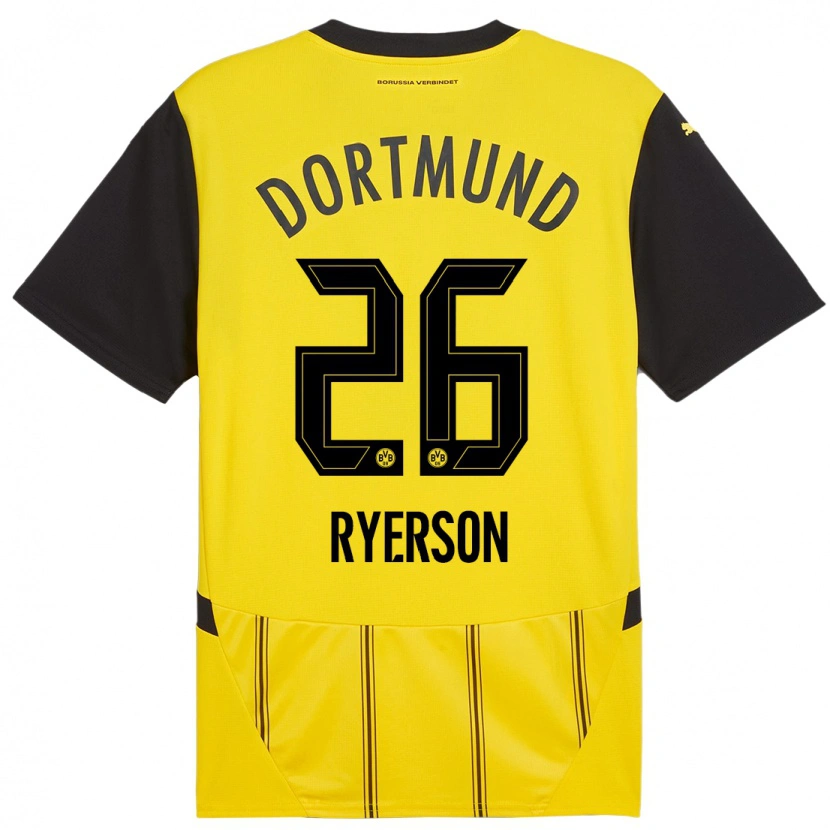 Danxen Dzieci Julian Ryerson #26 Żółty Czarny Domowa Koszulka 2024/25 Koszulki Klubowe