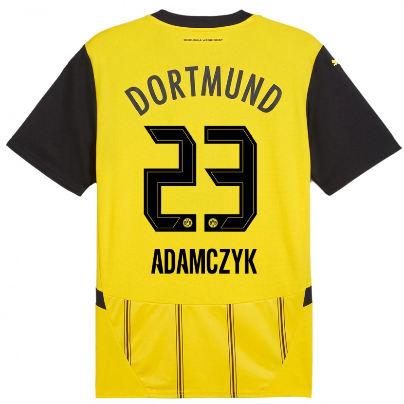 Danxen Dzieci Nico Adamczyk #23 Żółty Czarny Domowa Koszulka 2024/25 Koszulki Klubowe