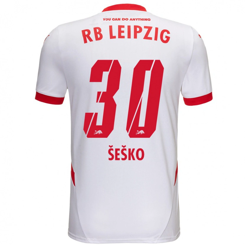 Danxen Dzieci Benjamin Sesko #30 Biały Czerwony Domowa Koszulka 2024/25 Koszulki Klubowe