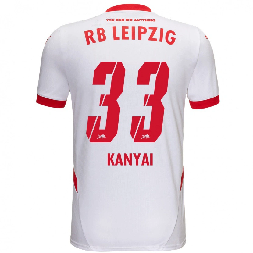 Danxen Dzieci Janos Kanyai #33 Biały Czerwony Domowa Koszulka 2024/25 Koszulki Klubowe