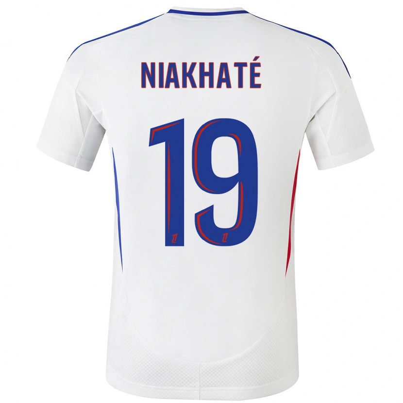 Danxen Dzieci Moussa Niakhaté #19 Biały Niebieski Domowa Koszulka 2024/25 Koszulki Klubowe