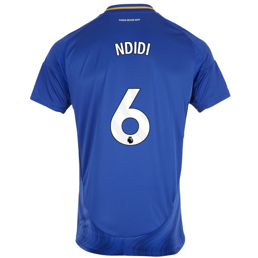 Danxen Dzieci Wilfred Ndidi #6 Niebieski Biały Domowa Koszulka 2024/25 Koszulki Klubowe