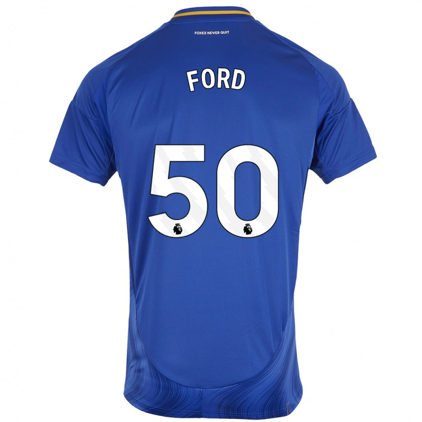 Danxen Dzieci Harvey Godsmark-Ford #50 Niebieski Biały Domowa Koszulka 2024/25 Koszulki Klubowe