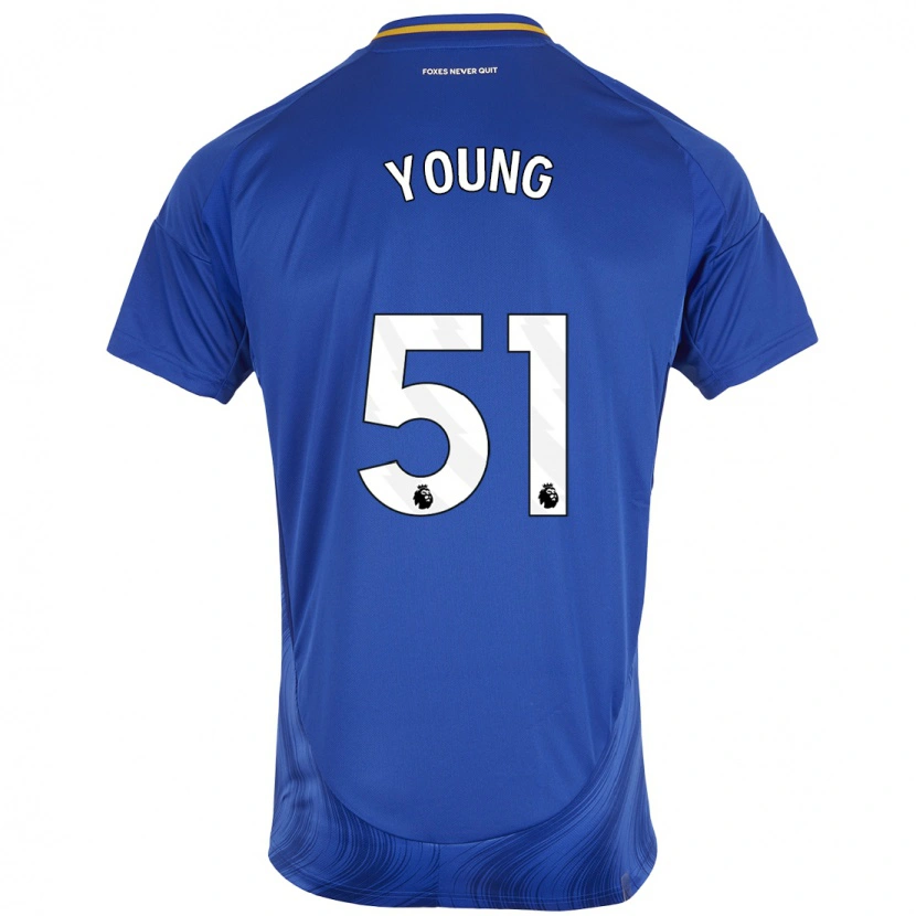Danxen Dzieci Brad Young #51 Niebieski Biały Domowa Koszulka 2024/25 Koszulki Klubowe