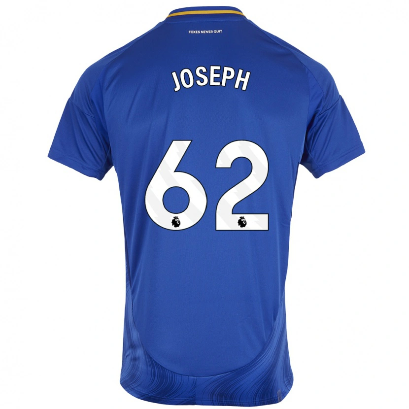 Danxen Dzieci Jayden Joseph #62 Niebieski Biały Domowa Koszulka 2024/25 Koszulki Klubowe