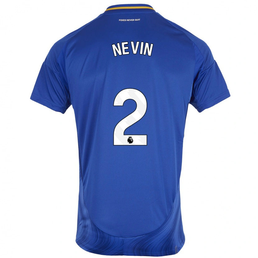 Danxen Dzieci Courtney Nevin #2 Niebieski Biały Domowa Koszulka 2024/25 Koszulki Klubowe