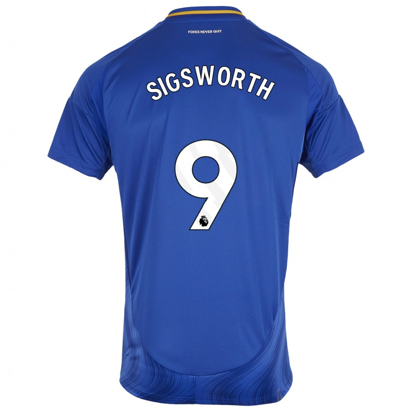 Danxen Dzieci Jessica Sigsworth #9 Niebieski Biały Domowa Koszulka 2024/25 Koszulki Klubowe
