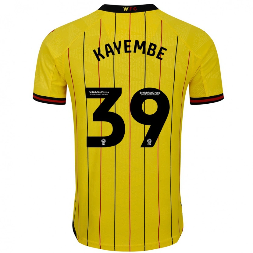 Danxen Dzieci Edo Kayembe #39 Żółty Czarny Domowa Koszulka 2024/25 Koszulki Klubowe