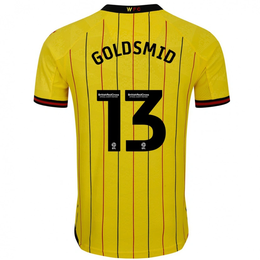 Danxen Dzieci Jacqui Goldsmid #13 Żółty Czarny Domowa Koszulka 2024/25 Koszulki Klubowe