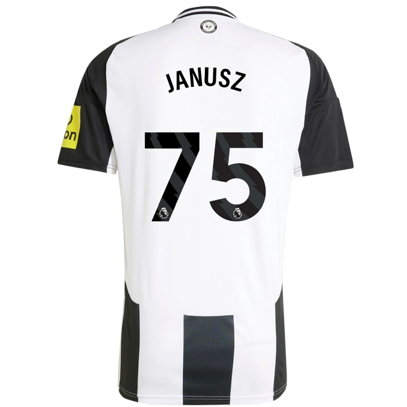 Danxen Dzieci Adrian Janusz #75 Biały Czarny Domowa Koszulka 2024/25 Koszulki Klubowe