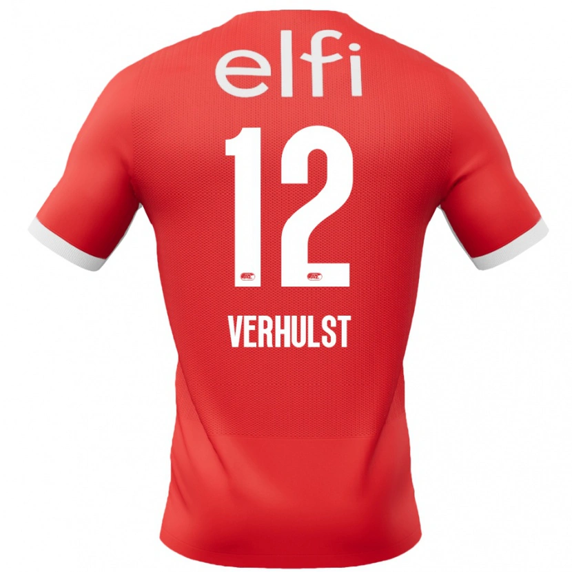 Danxen Dzieci Hobie Verhulst #12 Czerwony Biały Domowa Koszulka 2024/25 Koszulki Klubowe