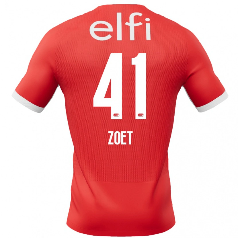 Danxen Dzieci Jeroen Zoet #41 Czerwony Biały Domowa Koszulka 2024/25 Koszulki Klubowe