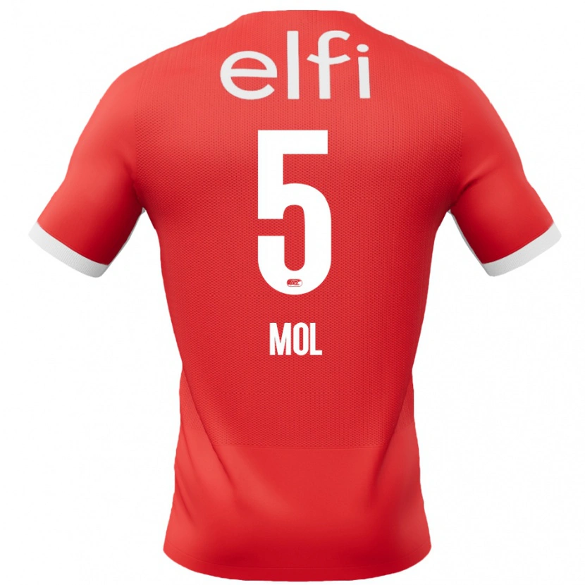 Danxen Dzieci Camie Mol #5 Czerwony Biały Domowa Koszulka 2024/25 Koszulki Klubowe