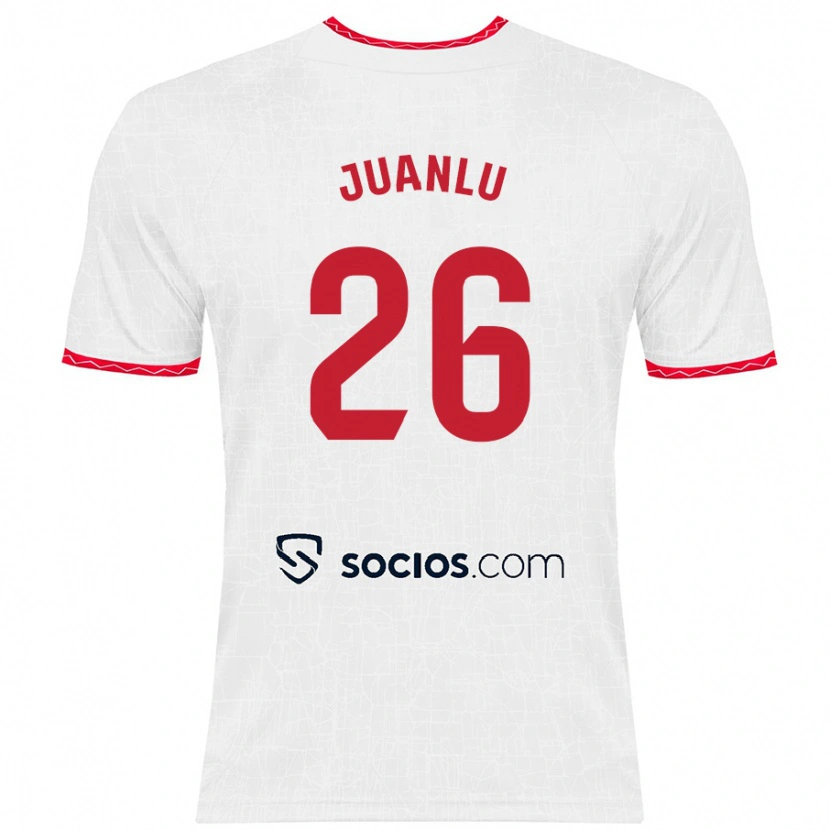 Danxen Dzieci Juanlu Sánchez #26 Biały Czerwony Domowa Koszulka 2024/25 Koszulki Klubowe