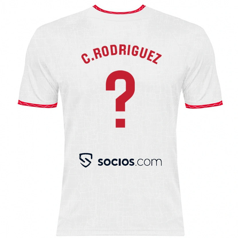 Danxen Dzieci Carlos Rodríguez #0 Biały Czerwony Domowa Koszulka 2024/25 Koszulki Klubowe