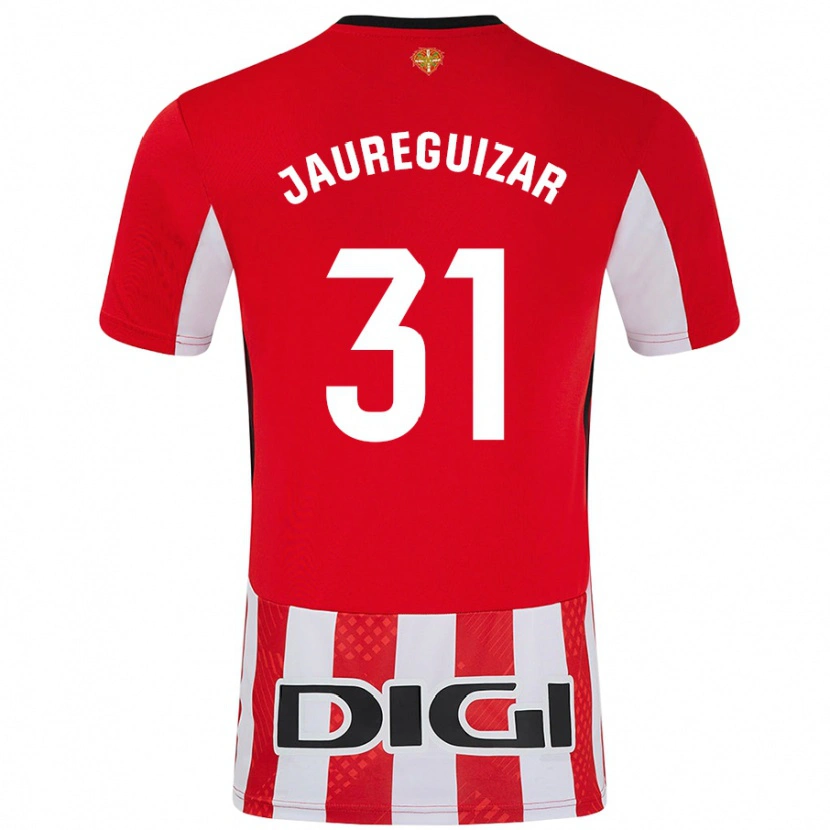 Danxen Dzieci Mikel Jauregizar #31 Czerwony Biały Domowa Koszulka 2024/25 Koszulki Klubowe