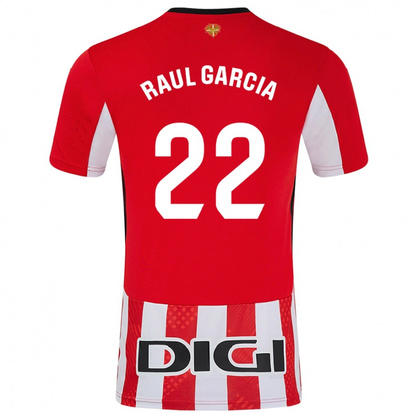 Danxen Dzieci Raúl García #22 Czerwony Biały Domowa Koszulka 2024/25 Koszulki Klubowe