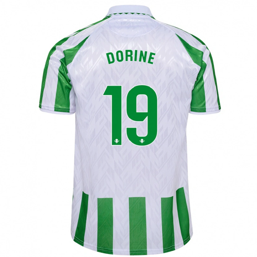 Danxen Dzieci Dorine Nina Chuigoue #19 Zielony Białe Paski Domowa Koszulka 2024/25 Koszulki Klubowe