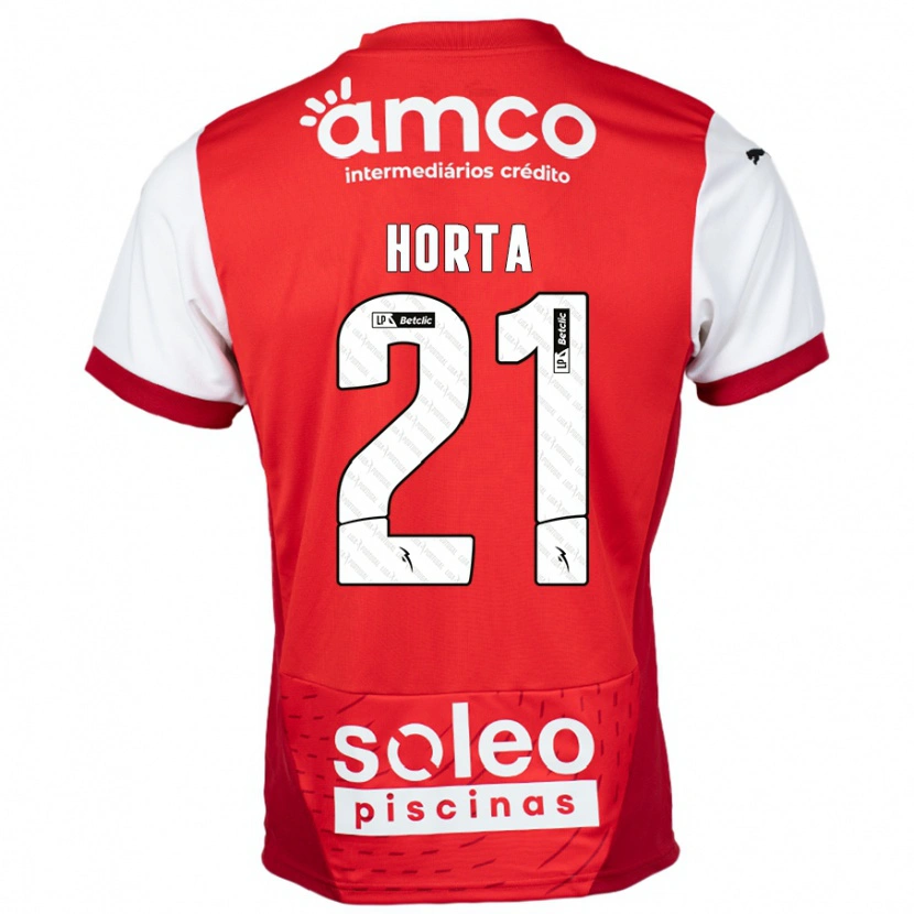 Danxen Dzieci Ricardo Horta #21 Czerwony Biały Domowa Koszulka 2024/25 Koszulki Klubowe