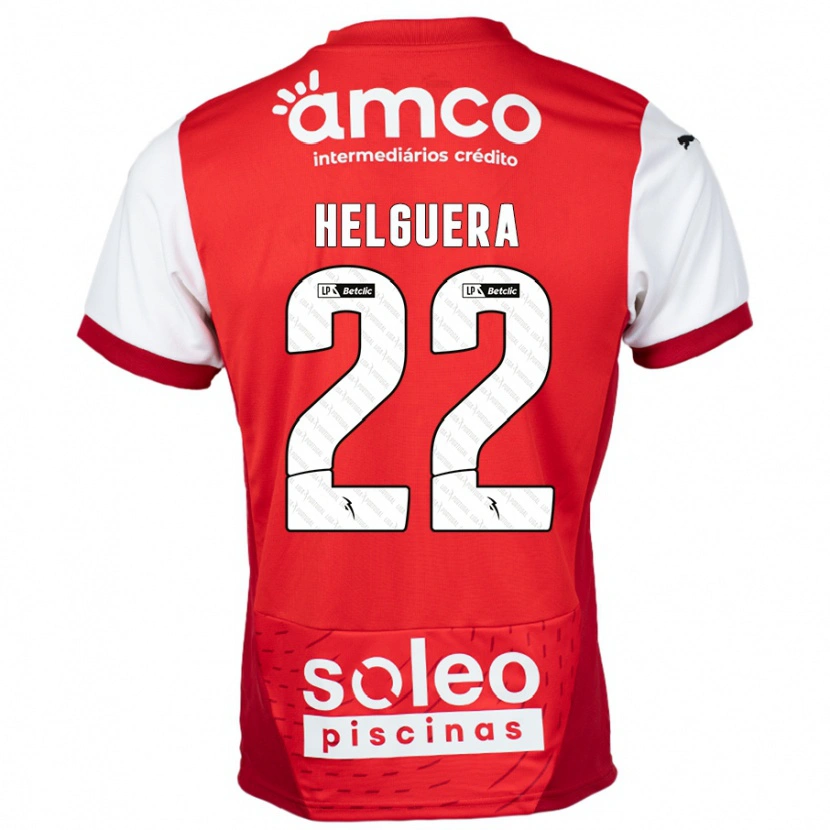 Danxen Dzieci Thiago Helguera #22 Czerwony Biały Domowa Koszulka 2024/25 Koszulki Klubowe