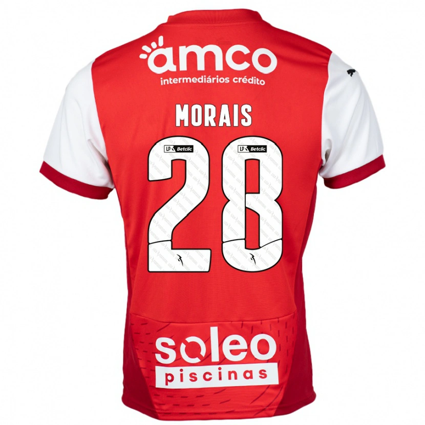 Danxen Dzieci Patrícia Morais #28 Czerwony Biały Domowa Koszulka 2024/25 Koszulki Klubowe
