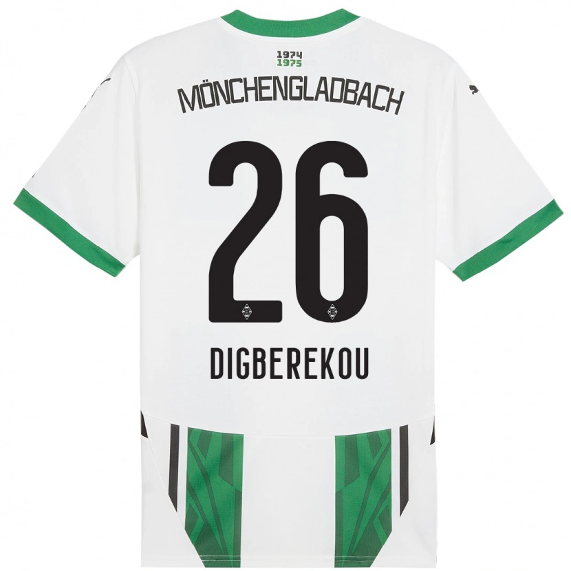 Danxen Dzieci Ibrahim Digberekou #26 Biały Zielony Domowa Koszulka 2024/25 Koszulki Klubowe