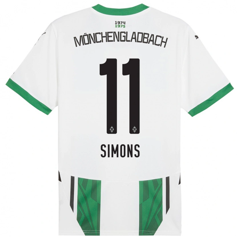 Danxen Dzieci Kelly Simons #11 Biały Zielony Domowa Koszulka 2024/25 Koszulki Klubowe