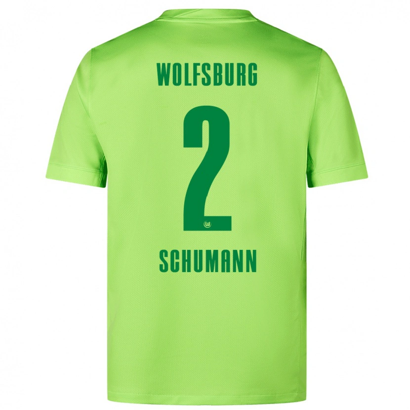 Danxen Dzieci Anton Schumann #2 Fluorescencyjny Zielony Domowa Koszulka 2024/25 Koszulki Klubowe