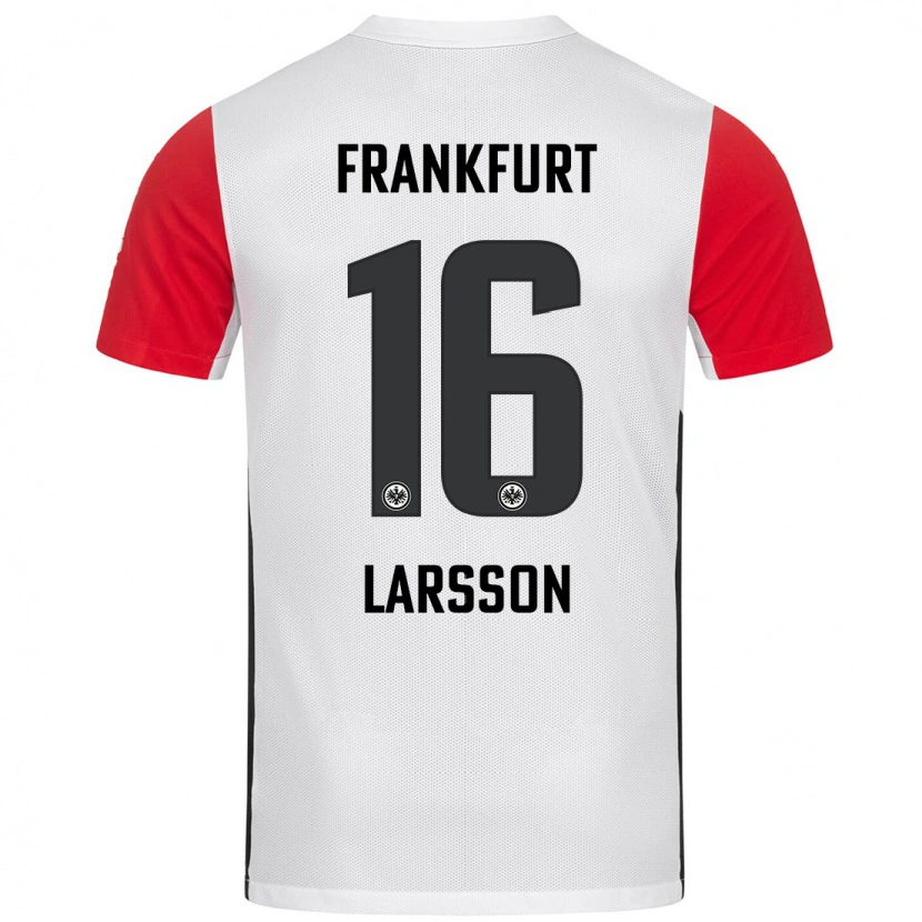 Danxen Dzieci Hugo Larsson #16 Biały Czerwony Domowa Koszulka 2024/25 Koszulki Klubowe
