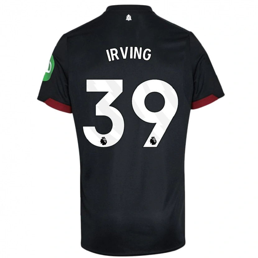 Danxen Dzieci Andy Irving #39 Czarny Biały Wyjazdowa Koszulka 2024/25 Koszulki Klubowe
