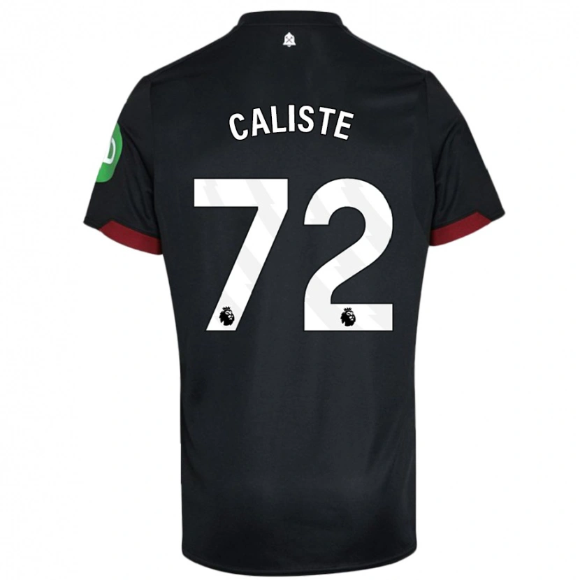 Danxen Dzieci Gabriel Caliste #72 Czarny Biały Wyjazdowa Koszulka 2024/25 Koszulki Klubowe