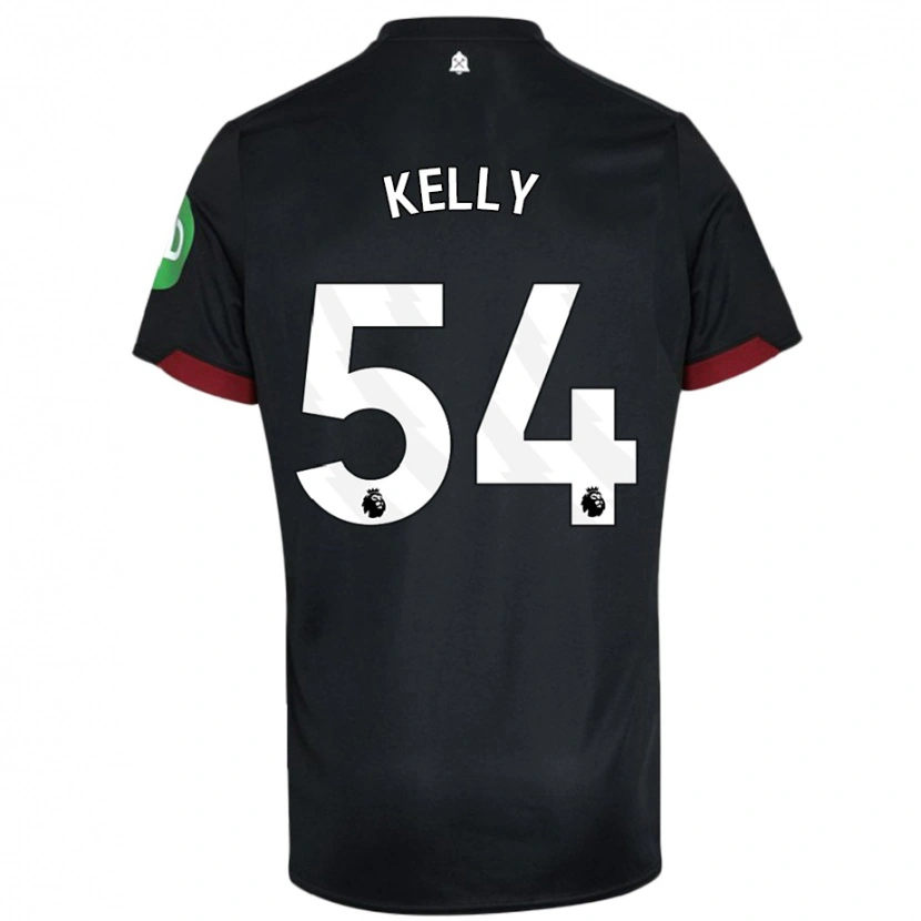 Danxen Dzieci Patrick Kelly #54 Czarny Biały Wyjazdowa Koszulka 2024/25 Koszulki Klubowe