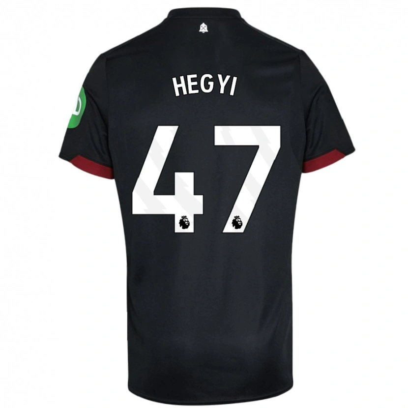 Danxen Dzieci Krisztian Hegyi #47 Czarny Biały Wyjazdowa Koszulka 2024/25 Koszulki Klubowe